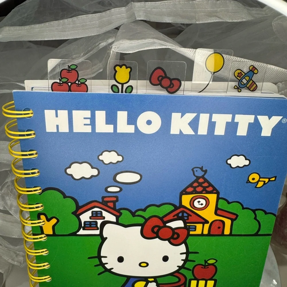 Hello Kitty Top Tabbed Spiral Notebook with Durable Covers and Dividers